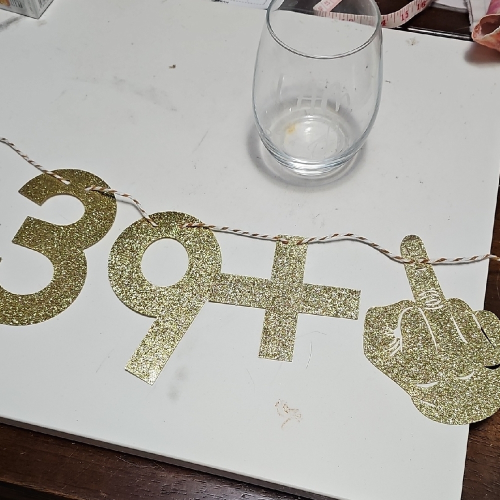 40th Birthday Gold Glitter Party Banner